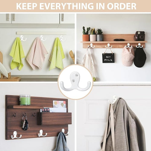 14 Pack Coat Hooks, Heavy Duty Double Prong Coat Hooks Wall Mounted - Image 2