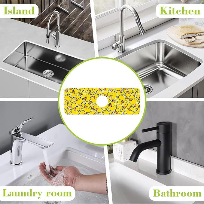 Sink Splash Guard Faucet Mat Rubber Ducky Absorbent Fast Drying Mat Sink - Image 7