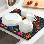 Mexican Dish Drying Mat for Kitchen Counter Mexican Flower Decorative Dish - Image 2