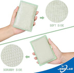 JEBBLAS Bamboo Natural Kitchen Sponges Dish Sponge Cleaning Sponge Heavy Duty - Image 5