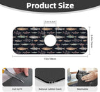 Vintage Fish Fishes Ocean Fishing Kitchen Sink Splash Guard Faucet Mat Super - Image 2