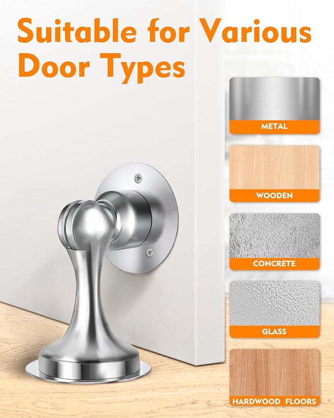 Door Stoppers Magnetic Door Catch, Stainless Steel Magnetic Door Stop 2 Pack - Image 6