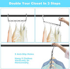 DUCOO 10 PCS Space Saving Hangers, 5-Hole Magic Hangers - Image 5
