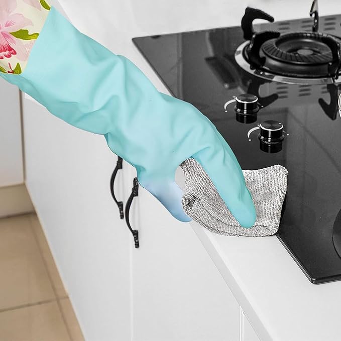KINGFINGER Rubber Latex-Free Waterproof Dishwashing Gloves, 2 Pair Medium Long - Image 7