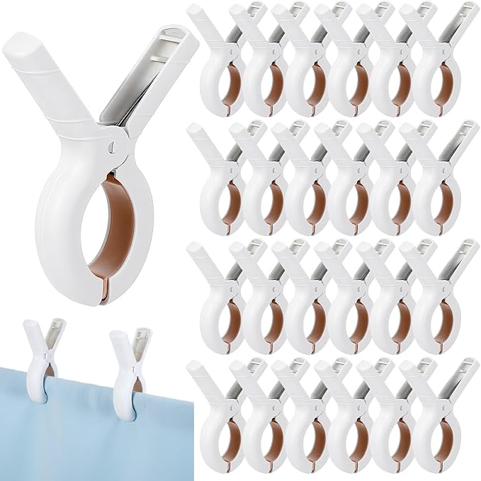 24 Pack Large Towel Clips Plastic Clothes Pins, Heavy Duty Drying Clips by Unknown