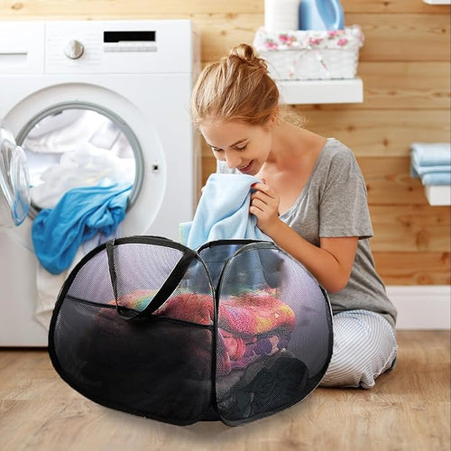 2 Pack Collapsible Laundry Baskets, 90L Large Foldable Laundry Basket, Durable - Image 2