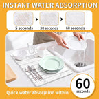 Stone Dish Drying Mat for Kitchen Counter, Non-Slip Quick Absorbent - Image 2