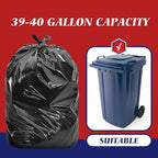 Teivio Large Black Trash Bags 40-45 Gallon 200 Counts Multipurpose Trash Bags - Image 3