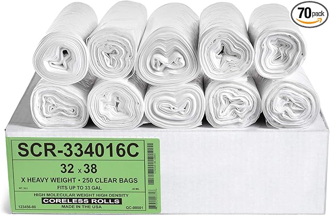 Aluf Plastics 33 Gallon Trash Bags-Source Reduction Series Value High Density by AlufPlastics