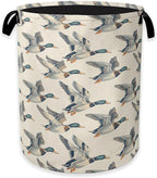 Vintage Mallard Duck Laundry Basket, Rustic Farmhouse Clothes Hamper, Oxford by Unknown