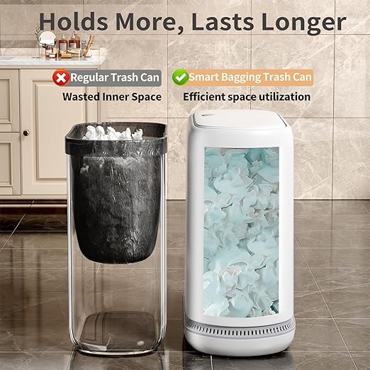 Small Bathroom Trash Can with Lid, 3 Gallon Slim Garbage Bin with Pop-Up Lid & - Image 3