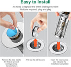 ​Bathroom Sink Drain Strainer, Pop-Up Sink Stopper Hair Catcher, Anti-Clog - Image 4