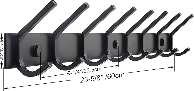 WEBI Coat Rack Wall Mounted, 24 Inch 8 Hooks - Image 2