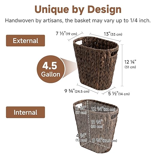 StorageWorks 4.5 Gallon Slim Bathroom Trash Can - Image 8