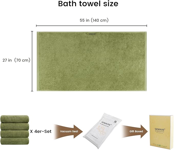 SEMAXE 4-Pack Luxury Bath Towels - Image 2