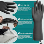 4 Pairs Rubber Dishwashing Gloves - Image 2