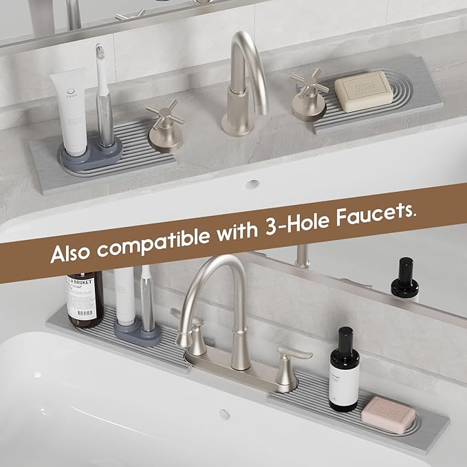 Faucet Mat for Kitchen Sink, Diatomite Quick Drying Tray, 15.8 Inch Kitchen - Image 5