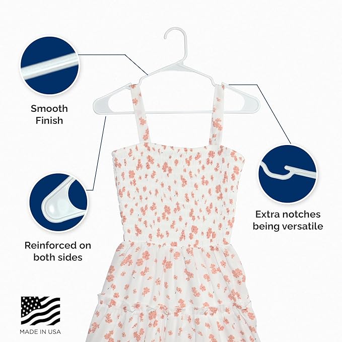 Plastic Hangers 50 Pack, Strong Space Saving Clothes Hanger, Made in USA - Image 6