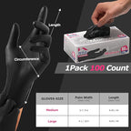 MAMISON Black Nitrile Disposable Gloves, Powder-Free, Latex-Free, 4 Mil - Image 7