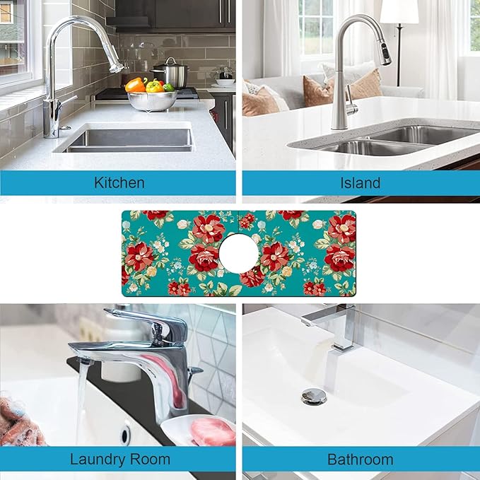 Kitchen Sink Splash Guard Faucet Mat Super Absorbent Fast Drying Mat Sink - Image 5