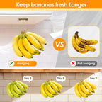 2PCS Self Adhesive Banana Hook Under Cabinet Foldable Banana Hanger Metal Under - Image 4