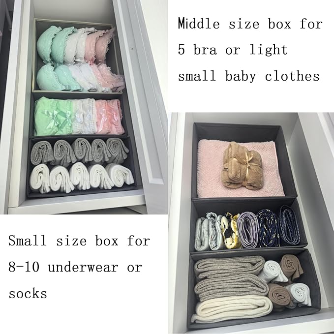 Drawer Organizer Set of 4 Light Grey - Image 3
