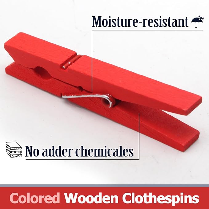 Bivethoi 2.9 Inch Clothes Pins, Strong Grip Close Pins Birchwood Clips - Image 3