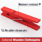 Bivethoi 2.9 Inch Clothes Pins, Strong Grip Close Pins Birchwood Clips - Image 3