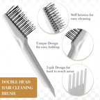 Boao 2 Pieces Hair Brush Cleaning Tool Comb Cleaner Brush Mini Comb Cleaning - Image 4