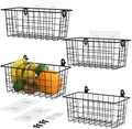 MaraFansie Hanging Kitchen Baskets Wire Storage Basket Adhesive and Screws by MakeStorageMoreFun