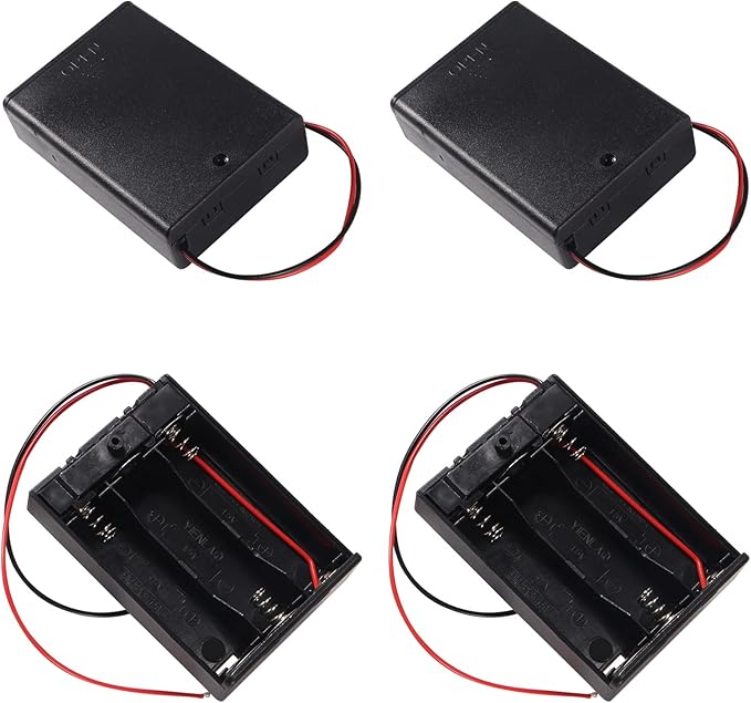 4 Pieces 3 Slots 1.5V AA Battery Case Holder Battery Spring Clip Storage Box - Image 2