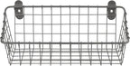 Spectrum Small Wire Wall Basket Industrial Gray Rustic Wall Bin, Vintage Wire - Image 2