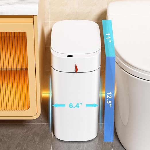 funest Bathroom Trash Can with Lid, Automatic Motion Sensor Trash Can, 3.5 - Image 7