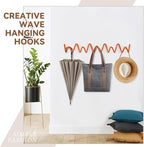 Coat Rack Wall Mount, Creative Wave Wall Hooks 20KG Capacity, Easy Installation - Image 7