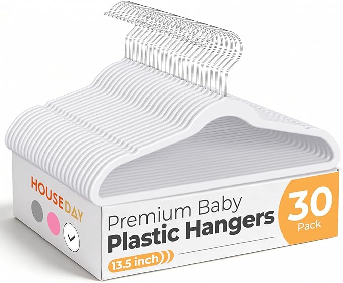 HOUSE DAY 13.5 Inch Kids Hangers 30 Pack by HOUSEDAY
