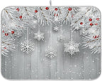 ALAZA Silver Christmas Tree Snowflake Dish Drying Mat by ALAZA