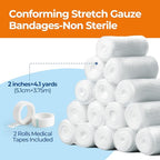Gauze Rolls Bandages 2" x 4.1yds, Conforming Stretch Gauze Bandage 6 Inch - Image 2