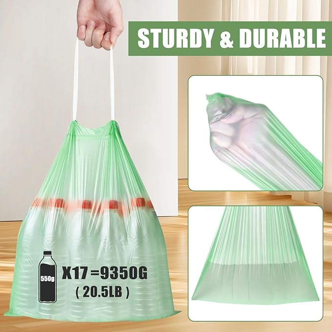 4 Gallon Trash Bags Drawstring 100 Count, JUKFITA Strong Small Garbage Bag - Image 4
