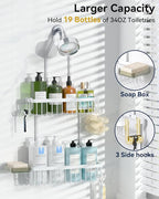 YASONIC Shower Caddy Hanging, Never Rust Shower Organizer Hanging, Aluminum - Image 3