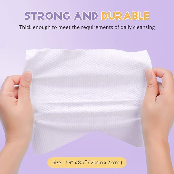 100 Count Disposable Face Towels Ultra Soft Hand Washcloth Lint-Free Dry Wipes - Image 3