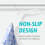 Premium Velvet Shirt Hangers 50 Pack, Non-Slip 360° Swivel Hook Slim Felt Hanger - Image 4