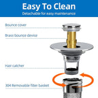 Bathroom Sink Drain Strainer, Pop-up Sink Drain Strainer - Image 4