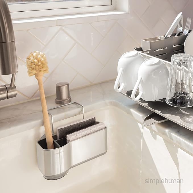 simplehuman Sink Caddy Sponge Holder, Brushed Stainless Steel - Image 2