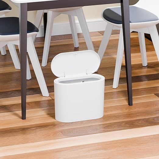 White 12 Liter Rectangular Plastic Small Garbage Can - Image 9