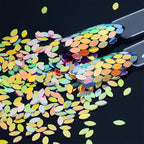 12 Colors Leaf Nail Art Glitter Sequins, Holographic 3D Leaves Nail Art Flakes - Image 3