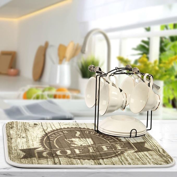 Super Absorbent Dish Drying Mat, Microfiber Fast-Drying Dish Mat, Kitchen Dish - Image 5