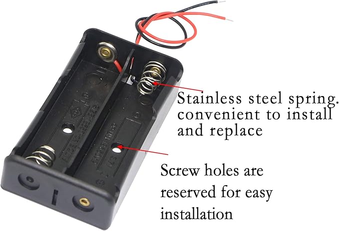 PNGKNYOCN 18650 Battery Clip, 2 Slots 3.7V DIY Battery Storage Box in Series - Image 2