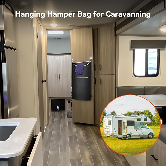 XL Hanging Laundry Hamper, Over the Door Laundry Hamper and Baskets, Wide - Image 7