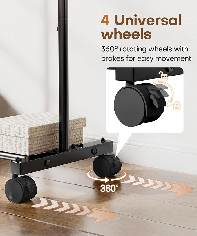 Homde Rolling Clothes Rack - Image 5