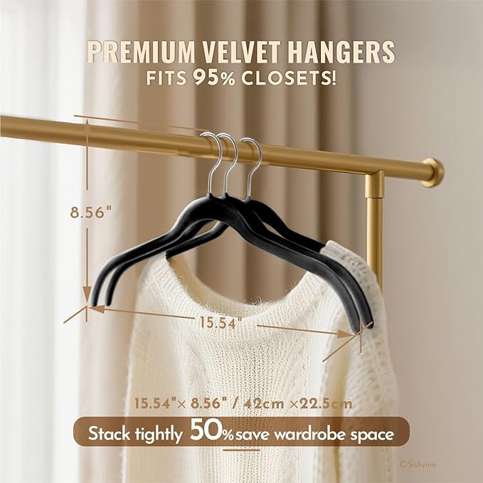 30 Pack Velvet Shirt Hangers, Non-Slip Slim Flocked Clothes Hanger - Image 5